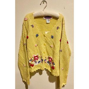 Knick Knack Patty Wack Basket Cardigan #224 yellow